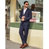 COOFANDY Men’s Suits 2 Piece Classic Fit Casual Suits Set 2 Button Suit(Navy Blue)