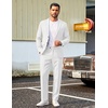 COOFANDY Men’s Suits 2 Piece Classic Fit Casual Suits Set 2 Button Suit(White)