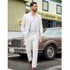 COOFANDY Men’s Suits 2 Piece Classic Fit Casual Suits Set 2 Button Suit(White)