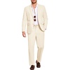 COOFANDY Men’s 2 Piece Linen Suits Set Casual Lightweight Linen Suit Blazer Jacket and Pants(Cream)