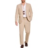 COOFANDY Men’s 2 Piece Linen Suits Set Casual Lightweight Linen Suit Blazer Jacket and Pants(Khaki)