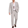 COOFANDY Men’s 2 Piece Linen Suits Set Casual Lightweight Linen Suit Blazer Jacket and Pants(Light Grey)