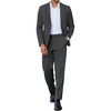 COOFANDY Mens 2 Piece Suits Slim Fit Two Button Blazer Pants Set for Casual Business Wedding(Dark Grey)