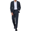 COOFANDY Mens 2 Piece Suits Slim Fit Two Button Blazer Pants Set for Casual Business Wedding(Navy Blue)