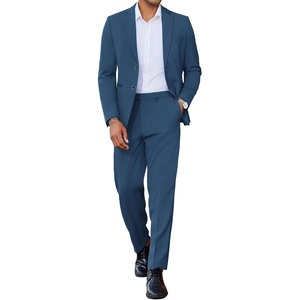 COOFANDY Mens 2 Piece Suits Slim Fit Two Button Blazer Pants Set for Casual Business Wedding(Blue)