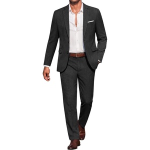 COOFANDY Men’s Suits 2 Piece Classic Fit Casual Suits Set 2 Button Suit(Black)
