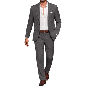 COOFANDY Men’s Suits 2 Piece Classic Fit Casual Suits Set 2 Button Suit(Dark Grey)