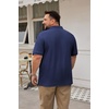 COOFANDY Men’s Big and Tall Polo Shirt Short Sleeve Cotton Pique Golf Shirt | Collared Polo, 2 Button Shirt, Breathable, Oversized, Casual, Work, Office, Outdoor Shirt for Men(Navy Blue)