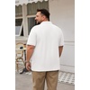 COOFANDY Men’s Big and Tall Polo Shirt Short Sleeve Cotton Pique Golf Shirt | Collared Polo, 2 Button Shirt, Breathable, Oversized, Casual, Work, Office, Outdoor Shirt for Men(White)