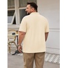 COOFANDY Men’s Big and Tall Polo Shirt Short Sleeve Cotton Pique Golf Shirt | Collared Polo, 2 Button Shirt, Breathable, Oversized, Casual, Work, Office, Outdoor Shirt for Men(Beige)