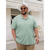COOFANDY Men’s Big and Tall Polo Shirt Short Sleeve Cotton Pique Golf Shirt | Collared Polo, 2 Button Shirt, Breathable, Oversized, Casual, Work, Office, Outdoor Shirt for Men(Light Green)