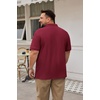 COOFANDY Men’s Big and Tall Polo Shirt Short Sleeve Cotton Pique Golf Shirt | Collared Polo, 2 Button Shirt, Breathable, Oversized, Casual, Work, Office, Outdoor Shirt for Men(Dark Red)