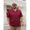 COOFANDY Men’s Big and Tall Polo Shirt Short Sleeve Cotton Pique Golf Shirt | Collared Polo, 2 Button Shirt, Breathable, Oversized, Casual, Work, Office, Outdoor Shirt for Men(Dark Red)