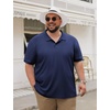 COOFANDY Men’s Big and Tall Polo Shirt Short Sleeve Cotton Pique Golf Shirt | Collared Polo, 2 Button Shirt, Breathable, Oversized, Casual, Work, Office, Outdoor Shirt for Men(Navy Blue)