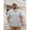 COOFANDY Men’s Big and Tall Polo Shirt Short Sleeve Cotton Pique Golf Shirt | Collared Polo, 2 Button Shirt, Breathable, Oversized, Casual, Work, Office, Outdoor Shirt for Men(Light Grey)