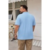 COOFANDY Men’s Big and Tall Polo Shirt Short Sleeve Cotton Pique Golf Shirt | Collared Polo, 2 Button Shirt, Breathable, Oversized, Casual, Work, Office, Outdoor Shirt for Men(Light Blue)