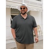 COOFANDY Men’s Big and Tall Polo Shirt Short Sleeve Cotton Pique Golf Shirt | Collared Polo, 2 Button Shirt, Breathable, Oversized, Casual, Work, Office, Outdoor Shirt for Men(Dark Grey)