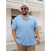 COOFANDY Men’s Big and Tall Polo Shirt Short Sleeve Cotton Pique Golf Shirt | Collared Polo, 2 Button Shirt, Breathable, Oversized, Casual, Work, Office, Outdoor Shirt for Men(Light Blue)