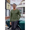COOFANDY Mens Henley Shirt Long Sleeve Casual Stretch Solid T-Shirts Fashion Pullover Lightweight Fall Tops(Army Green)