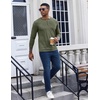COOFANDY Mens Henley Shirt Long Sleeve Casual Stretch Solid T-Shirts Fashion Pullover Lightweight Fall Tops(Army Green)