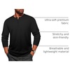 COOFANDY Mens Henley Shirt Long Sleeve Casual Stretch Solid T-Shirts Fashion Pullover Lightweight Fall Tops(Black)