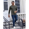 COOFANDY Mens Henley Shirt Long Sleeve Casual Stretch Solid T-Shirts Fashion Pullover Lightweight Fall Tops(Dark Grey)