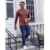 COOFANDY Mens Henley Shirt Long Sleeve Casual Stretch Solid T-Shirts Fashion Pullover Lightweight Fall Tops(Dark Red)