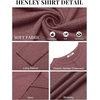 COOFANDY Mens Henley Shirt Long Sleeve Casual Stretch Solid T-Shirts Fashion Pullover Lightweight Fall Tops(Dark Red)