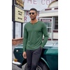 COOFANDY Mens Henley Shirt Long Sleeve Casual Stretch Solid T-Shirts Fashion Pullover Lightweight Fall Tops(Green)