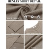 COOFANDY Mens Henley Shirt Long Sleeve Casual Stretch Solid T-Shirts Fashion Pullover Lightweight Fall Tops(Khaki)