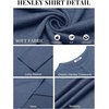 COOFANDY Mens Henley Shirt Long Sleeve Casual Stretch Solid T-Shirts Fashion Pullover Lightweight Fall Tops(Navy)