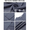 COOFANDY Mens Henley Shirt Long Sleeve Casual Stretch Solid T-Shirts Fashion Pullover Lightweight Fall Tops(Navy Blue)