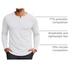 COOFANDY Mens Henley Shirt Long Sleeve Casual Stretch Solid T-Shirts Fashion Pullover Lightweight Fall Tops(White)