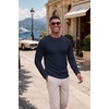 COOFANDY Men’s Long Sleeve Tee Shirts Crew Neck T Shirts Casual Basic Tees | Soft Stretch T-Shirts, Pullover Shirts, Fashion, Office, Sports, Parties, Streetwear, Festivals, Dating, Outdoor Activities(Dark Blue)