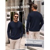 COOFANDY Men’s Long Sleeve Tee Shirts Crew Neck T Shirts Casual Basic Tees | Soft Stretch T-Shirts, Pullover Shirts, Fashion, Office, Sports, Parties, Streetwear, Festivals, Dating, Outdoor Activities(Dark Blue)