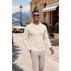 COOFANDY Men’s Long Sleeve Tee Shirts Crew Neck T Shirts Casual Basic Tees | Soft Stretch T-Shirts, Pullover Shirts, Fashion, Office, Sports, Parties, Streetwear, Festivals, Dating, Outdoor Activities(Beige)