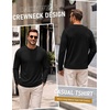 COOFANDY Men’s Long Sleeve Tee Shirts Crew Neck T Shirts Casual Basic Tees | Soft Stretch T-Shirts, Pullover Shirts, Fashion, Office, Sports, Parties, Streetwear, Festivals, Dating, Outdoor Activities(A-black)