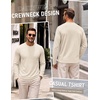 COOFANDY Men’s Long Sleeve Tee Shirts Crew Neck T Shirts Casual Basic Tees | Soft Stretch T-Shirts, Pullover Shirts, Fashion, Office, Sports, Parties, Streetwear, Festivals, Dating, Outdoor Activities(Beige)