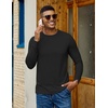 COOFANDY Men’s Long Sleeve Tee Shirts Crew Neck T-Shirt Casual Pullover Basic Tees Soft Stretch Tshirts(Black&dark Blue)
