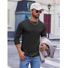 COOFANDY Men’s Long Sleeve Tee Shirts Crew Neck T-Shirt Casual Pullover Basic Tees Soft Stretch Tshirts(Black&dark Blue)