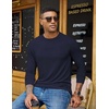 COOFANDY Men’s Long Sleeve Tee Shirts Crew Neck T-Shirt Casual Pullover Basic Tees Soft Stretch Tshirts(Black&dark Blue)