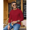 COOFANDY Men’s Long Sleeve Tee Shirts Crew Neck T-Shirt Casual Pullover Basic Tees Soft Stretch Tshirts(Red)