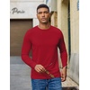 COOFANDY Men’s Long Sleeve Tee Shirts Crew Neck T-Shirt Casual Pullover Basic Tees Soft Stretch Tshirts(Red)