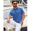 COOFANDY Mens Polo Shirts Short Sleeve Casual Summer Polo Tee Collared Tops | Button Collar,Soft Fabric,Casual Stylish,Classic Basic,Lightweight,Summer,Fashion,Golf(Blue)