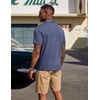 COOFANDY Mens Polo Shirts Short Sleeve Casual Summer Polo Tee Collared Tops | Button Collar,Soft Fabric,Casual Stylish,Classic Basic,Lightweight,Summer,Fashion,Golf(Navy Blue-new)