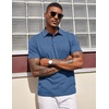 COOFANDY Mens Polo Shirts Short Sleeve Casual Summer Polo Tee Collared Tops | Button Collar,Soft Fabric,Casual Stylish,Classic Basic,Lightweight,Summer,Fashion,Golf(Navy Blue)