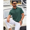 COOFANDY Mens Polo Shirts Short Sleeve Casual Summer Polo Tee Collared Tops | Button Collar,Soft Fabric,Casual Stylish,Classic Basic,Lightweight,Summer,Fashion,Golf(Green)