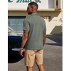 COOFANDY Mens Polo Shirts Short Sleeve Casual Summer Polo Tee Collared Tops | Button Collar,Soft Fabric,Casual Stylish,Classic Basic,Lightweight,Summer,Fashion,Golf(Army Green)
