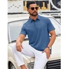 COOFANDY Mens Polo Shirts Short Sleeve Casual Summer Polo Tee Collared Tops | Button Collar,Soft Fabric,Casual Stylish,Classic Basic,Lightweight,Summer,Fashion,Golf(Navy Blue)