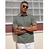COOFANDY Mens Polo Shirts Short Sleeve Casual Summer Polo Tee Collared Tops | Button Collar,Soft Fabric,Casual Stylish,Classic Basic,Lightweight,Summer,Fashion,Golf(Army Green)